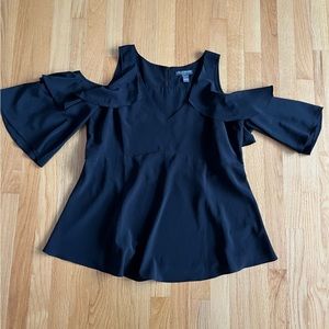 A Pea in the Pod Ruffle Cold Shoulder Blouse sz L